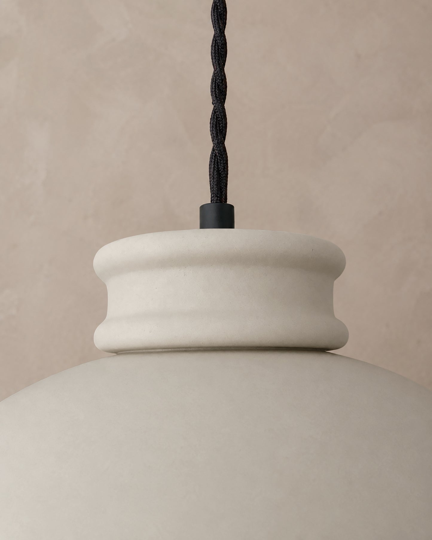 Pompeii Pendant Light | Large Dome Hanging Fixture | Bone White