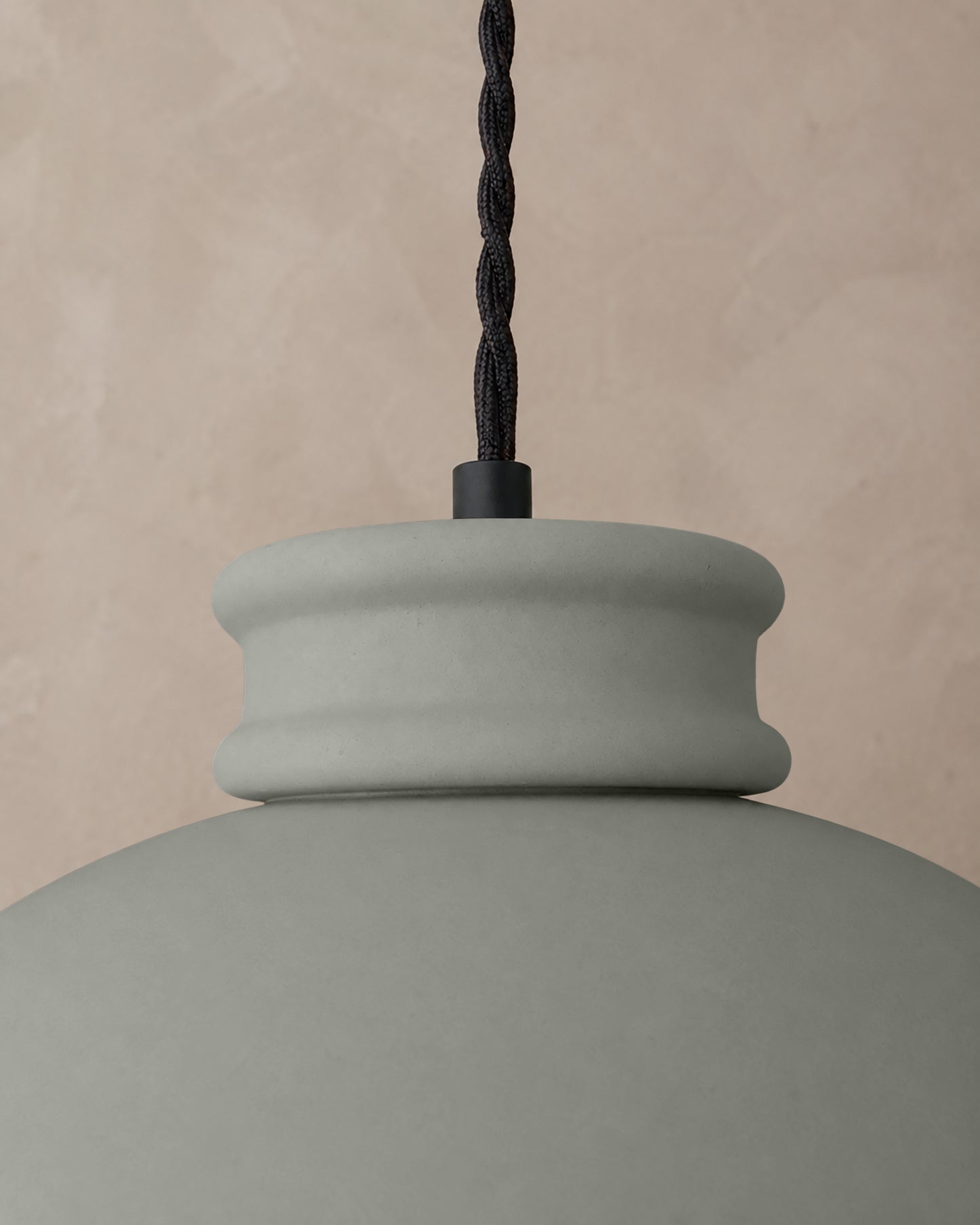 Pompeii Pendant Light | Large Dome Hanging Fixture | Fog Gray