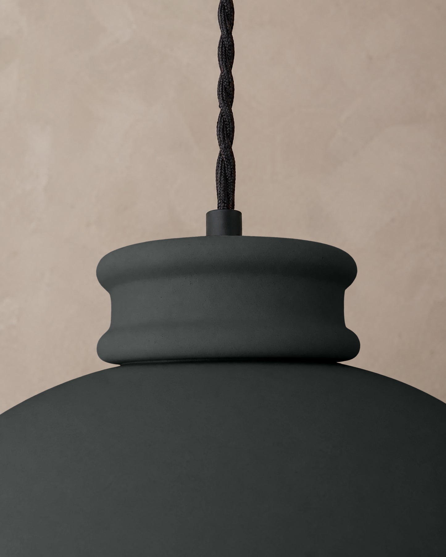 Pompeii Pendant Light | Large Dome Hanging Fixture | Shadow Charcoal Gray