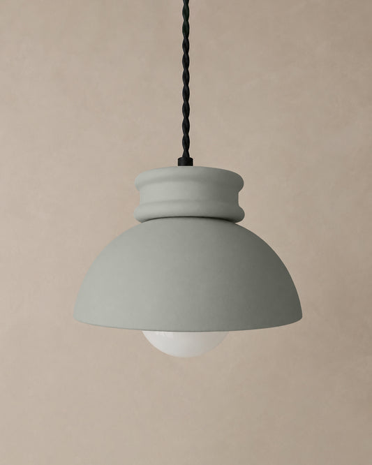 Pompeii Pendant Light | Small Dome Hanging Fixture | Fog Gray