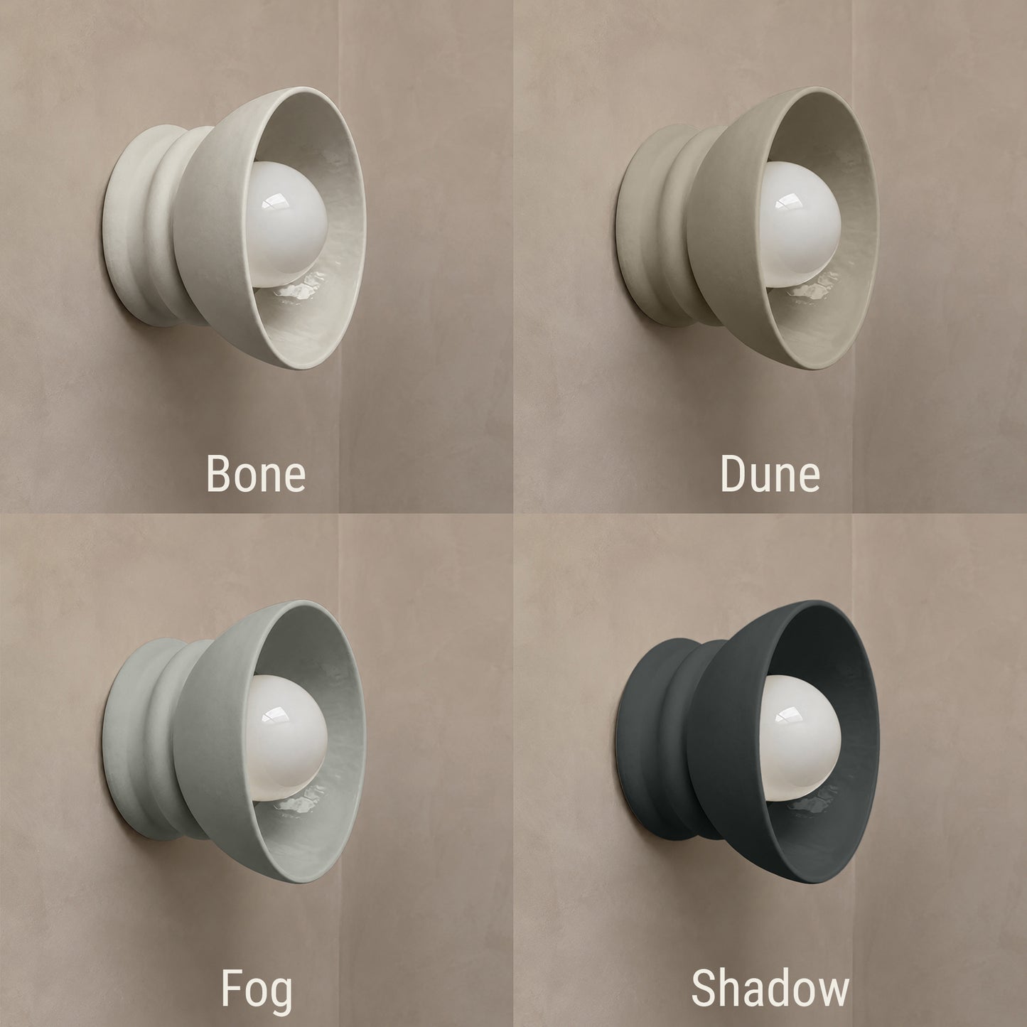 Pompeii Wall Sconce | Small Dome Light Fixture | Bone White