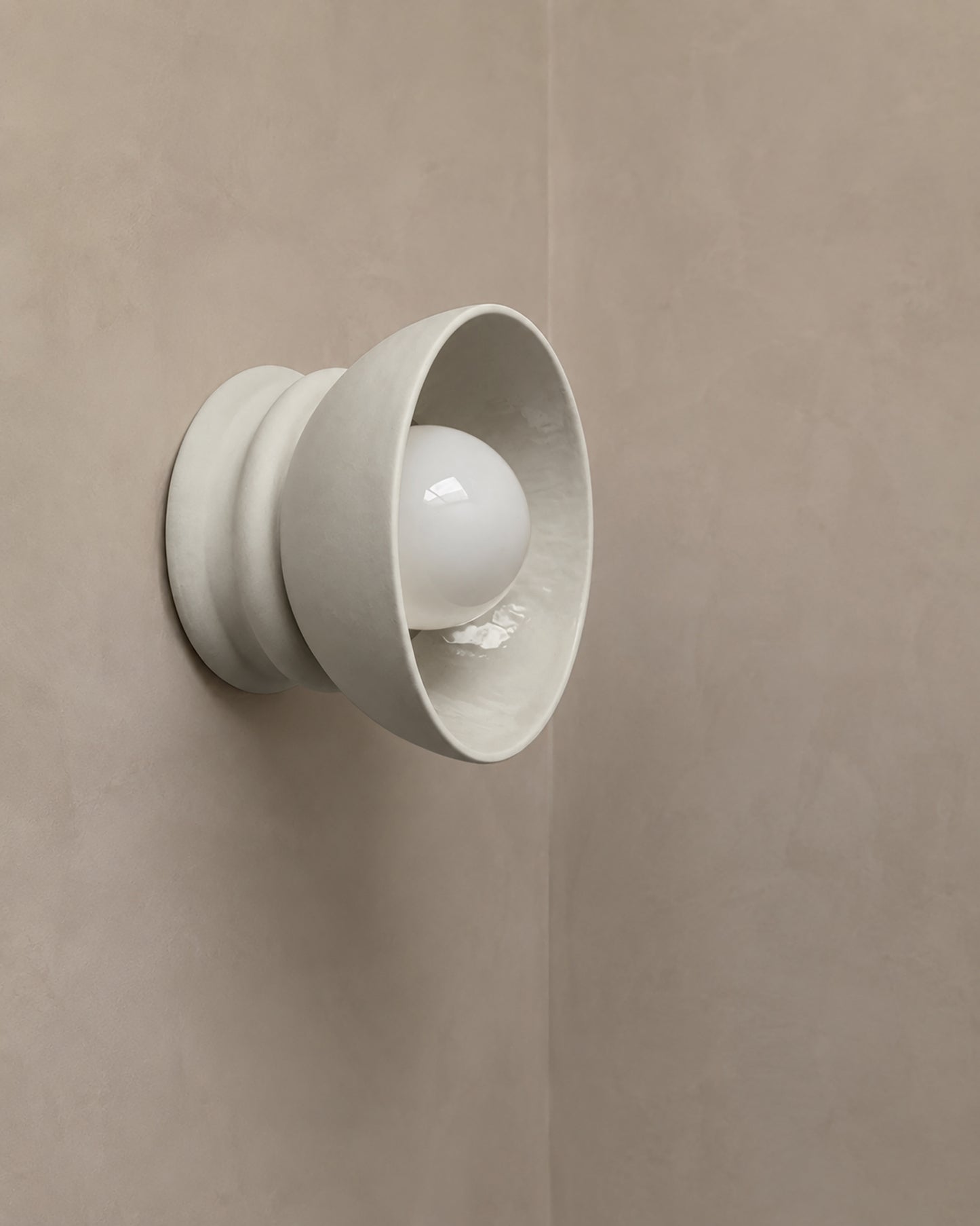 Pompeii Wall Sconce | Small Dome Light Fixture | Bone White
