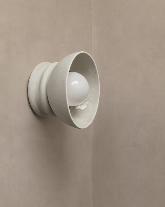 Pompeii Wall Sconce | Small Dome Light Fixture | Bone White