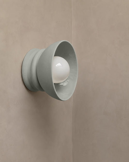 Pompeii Wall Sconce | Small Dome Light Fixture | Fog Gray