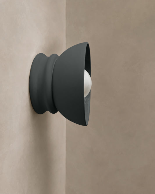 Pompeii Wall Sconce | Small Dome Light Fixture | Shadow Charcoal Gray