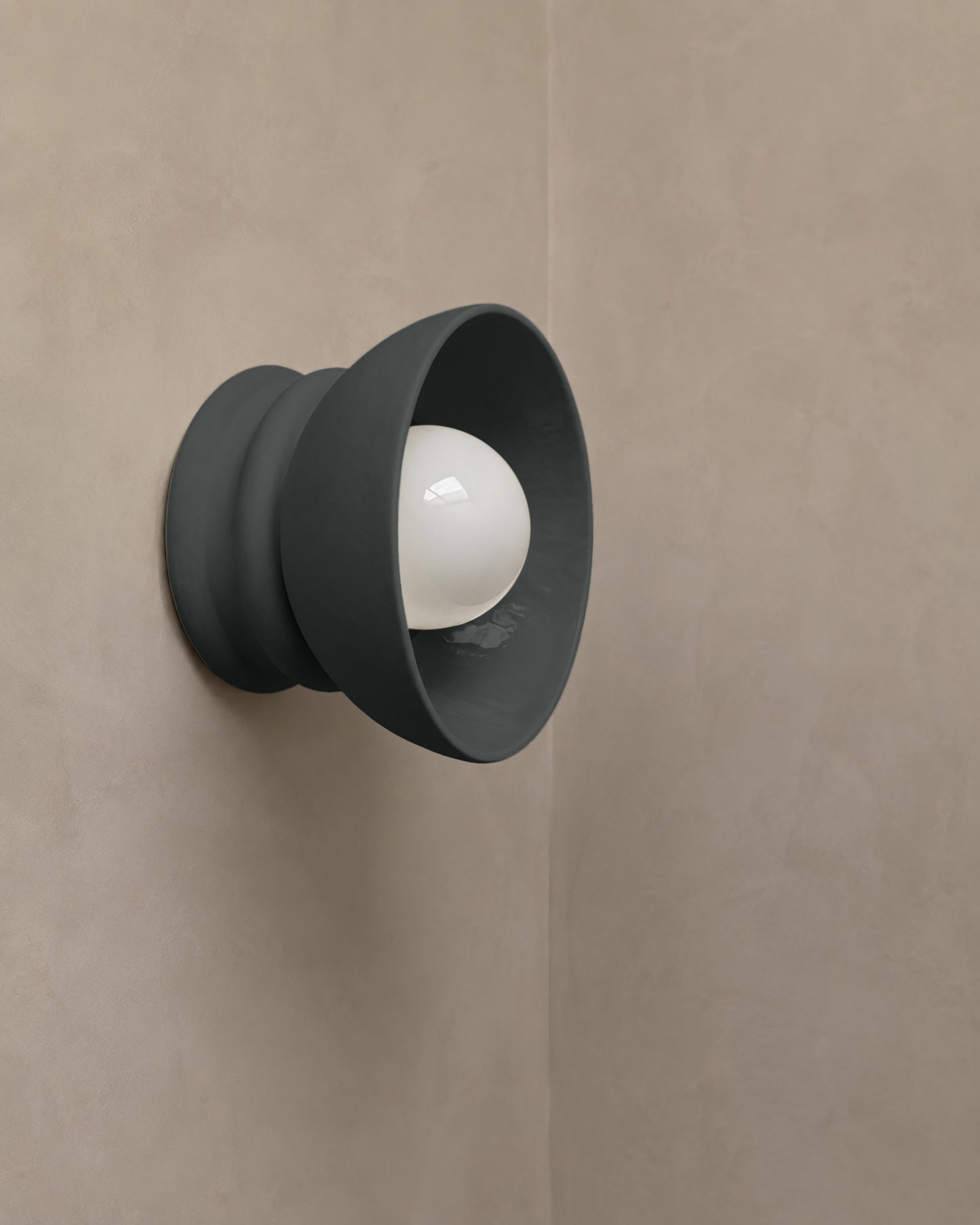 Pompeii Wall Sconce | Small Dome Light Fixture | Shadow Charcoal Gray