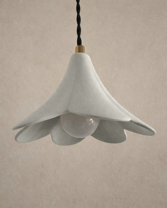 Serafina Pendant Light | Small Flower Hanging Fixture | Bone White