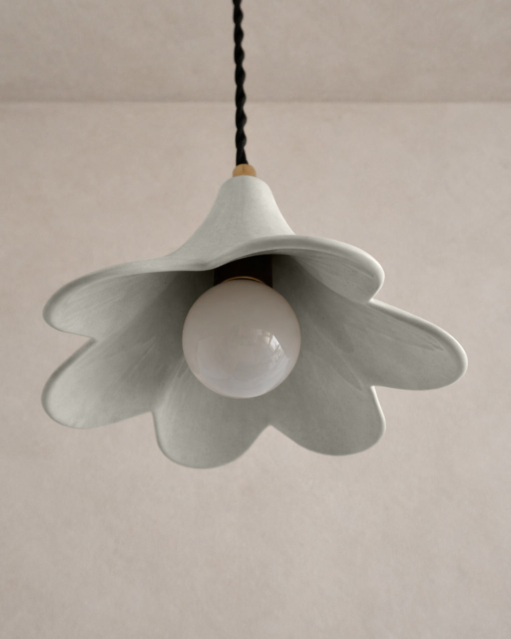 Serafina Pendant Light | Small Flower Hanging Fixture | Bone White