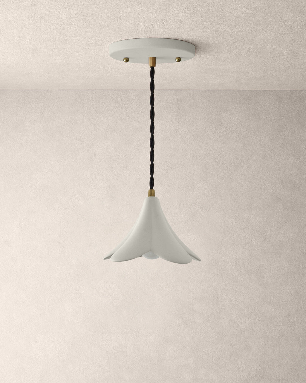 Serafina Pendant Light | Small Flower Hanging Fixture | Bone White