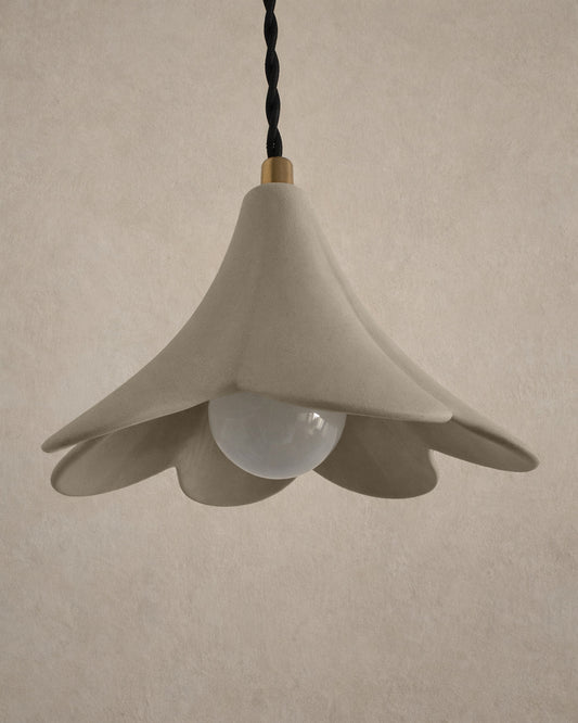 Serafina Pendant Light | Small Flower Hanging Fixture | Natural Dune