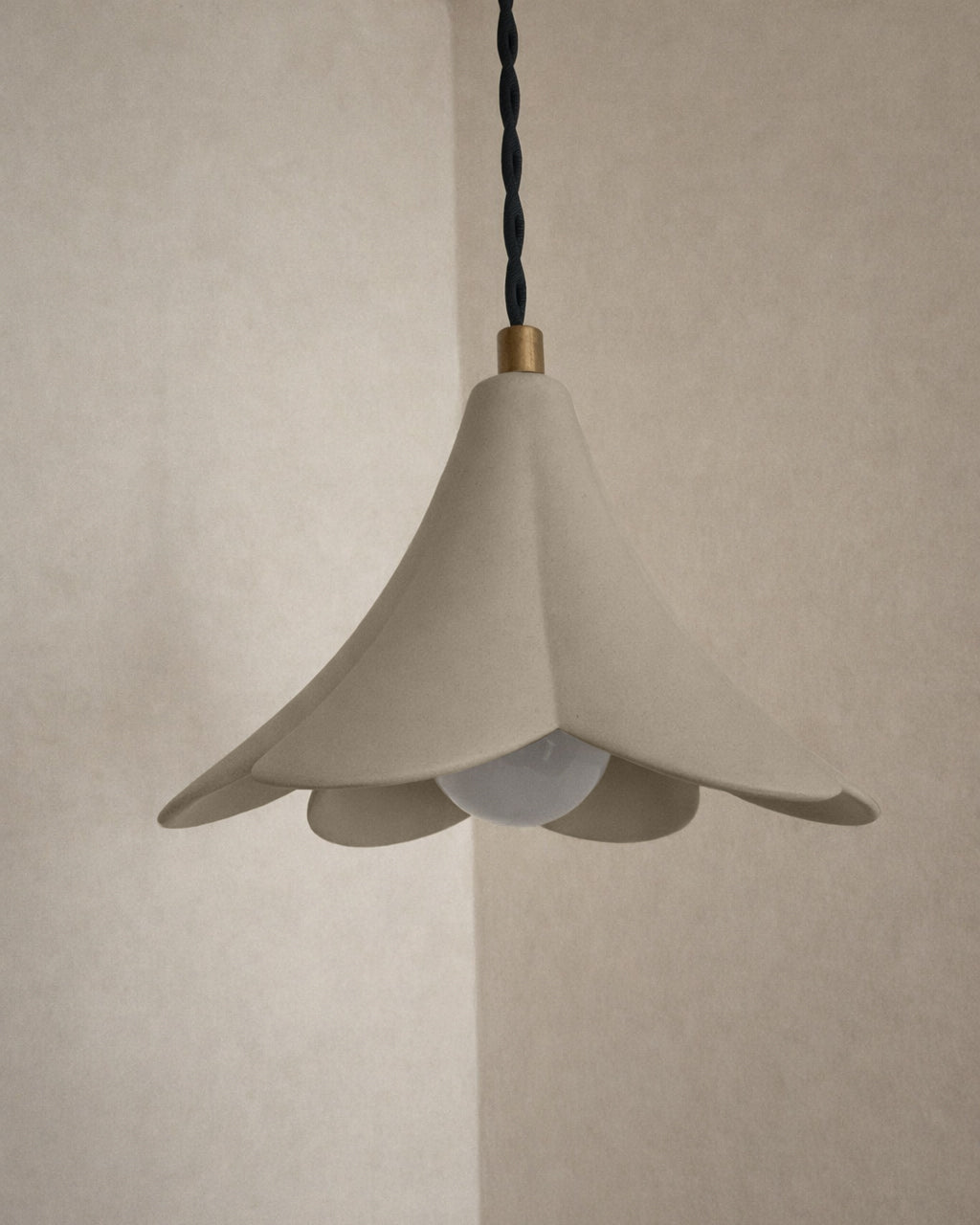 Serafina Pendant Light | Small Flower Hanging Fixture | Natural Dune