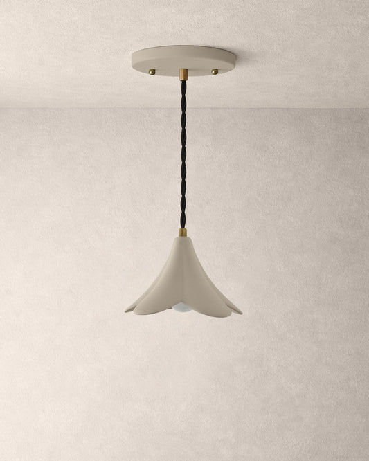 Serafina Pendant Light | Small Flower Hanging Fixture | Natural Dune