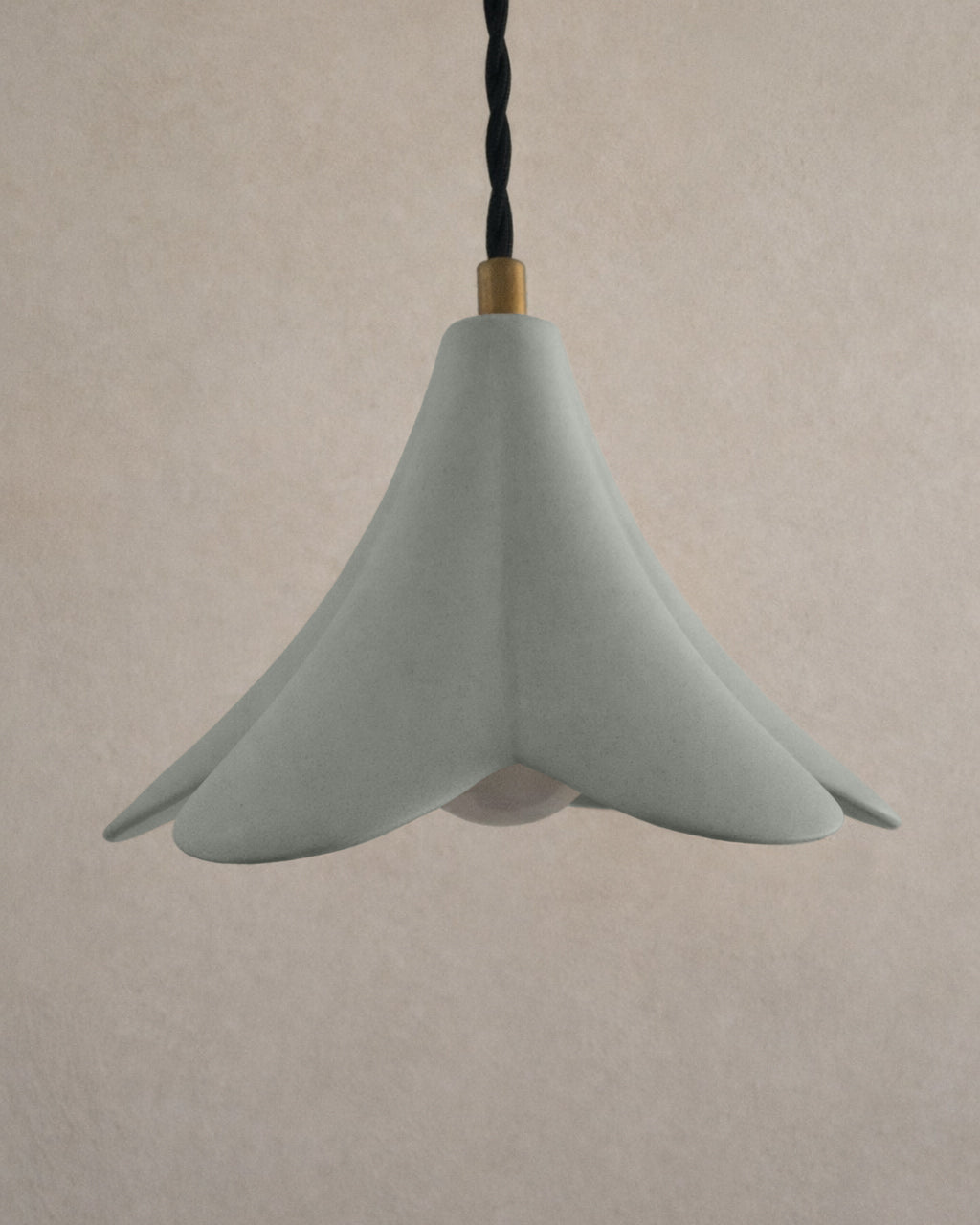 Serafina Pendant Light | Small Flower Hanging Fixture | Fog Gray