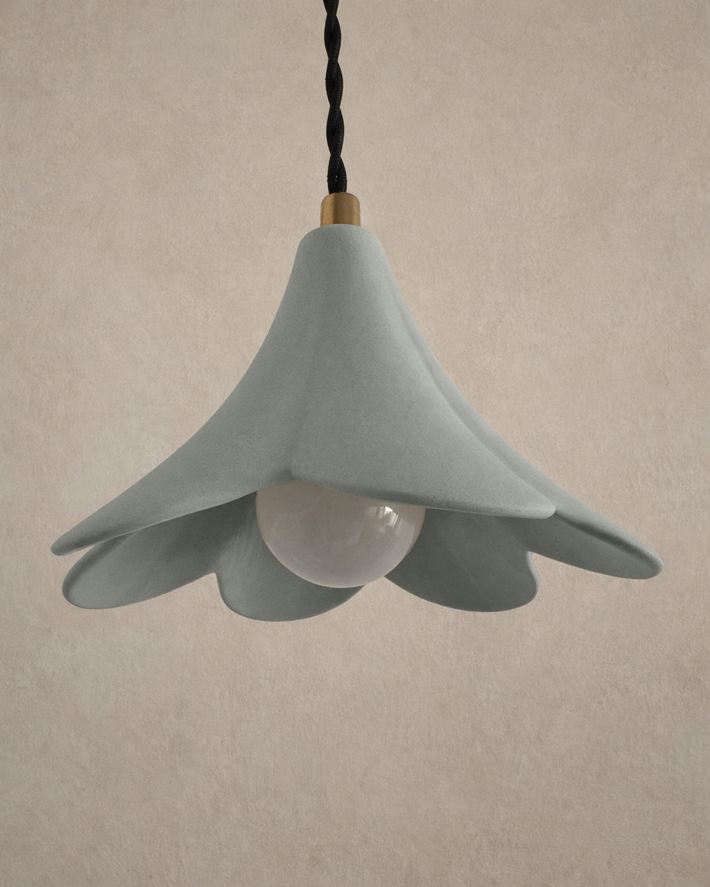 Serafina Pendant Light | Small Flower Hanging Fixture | Fog Gray