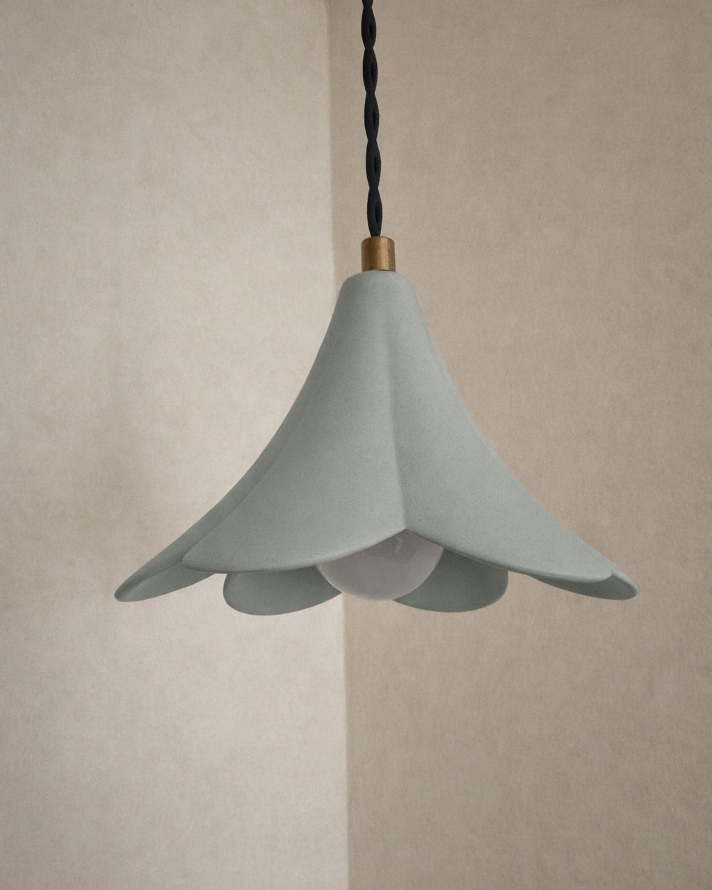 Serafina Pendant Light | Small Flower Hanging Fixture | Fog Gray