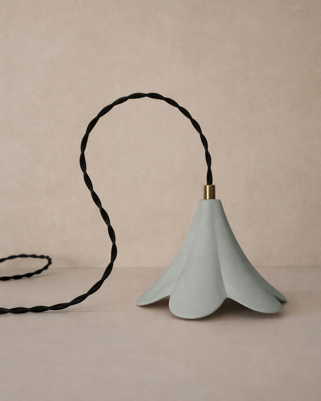 Serafina Pendant Light | Small Flower Hanging Fixture | Fog Gray