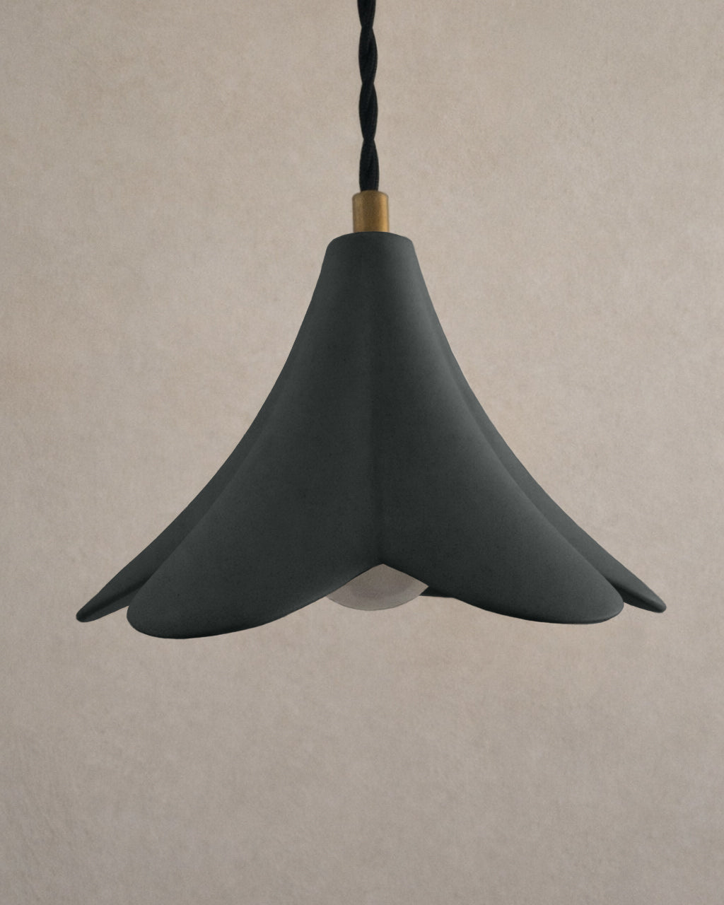 Serafina Pendant Light | Small Flower Hanging Fixture | Shadow Charcoal Gray
