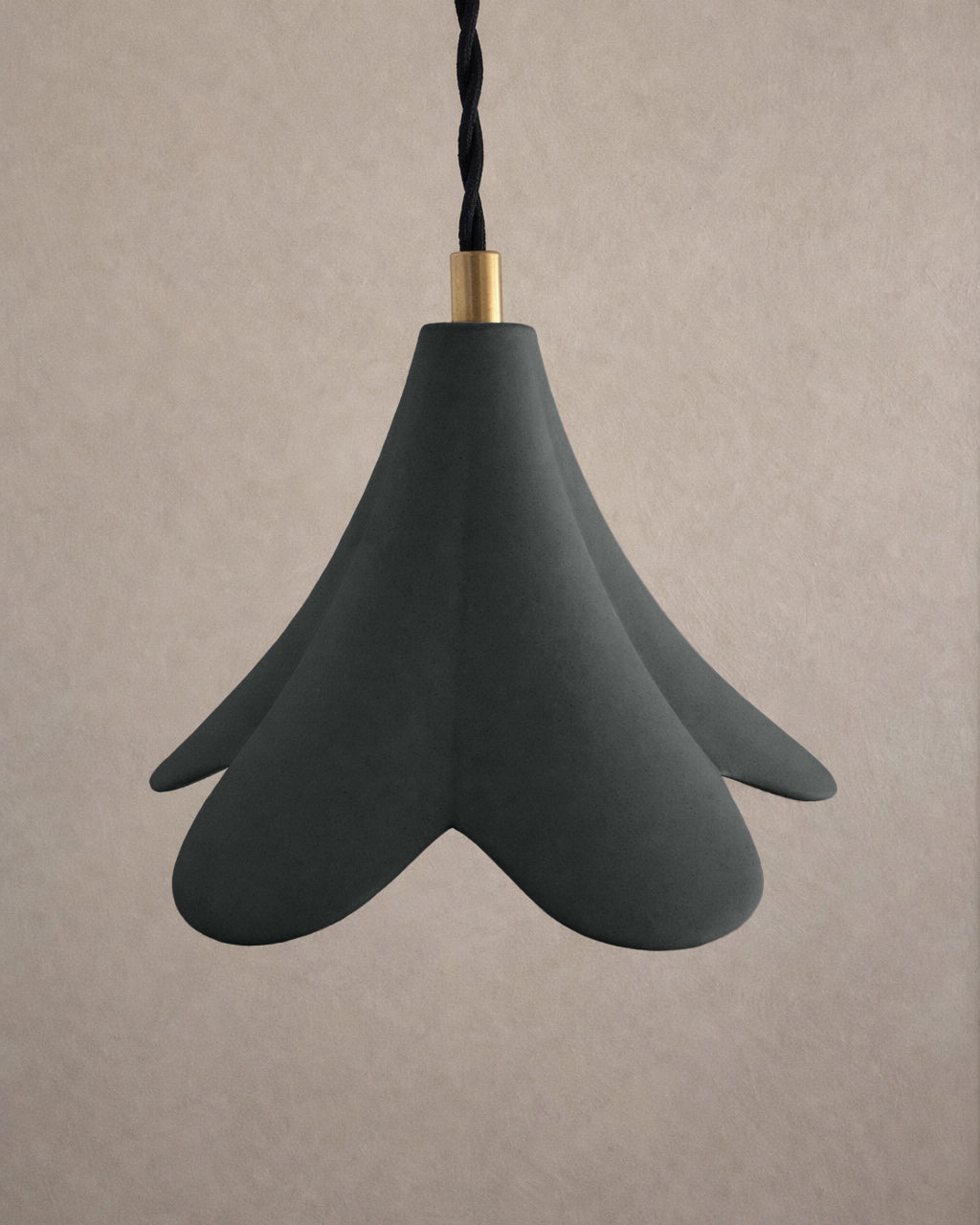 Serafina Pendant Light | Small Flower Hanging Fixture | Shadow Charcoal Gray