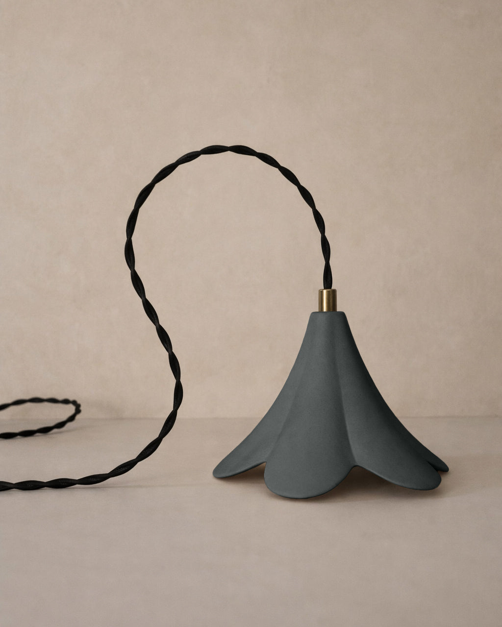 Serafina Pendant Light | Small Flower Hanging Fixture | Shadow Charcoal Gray