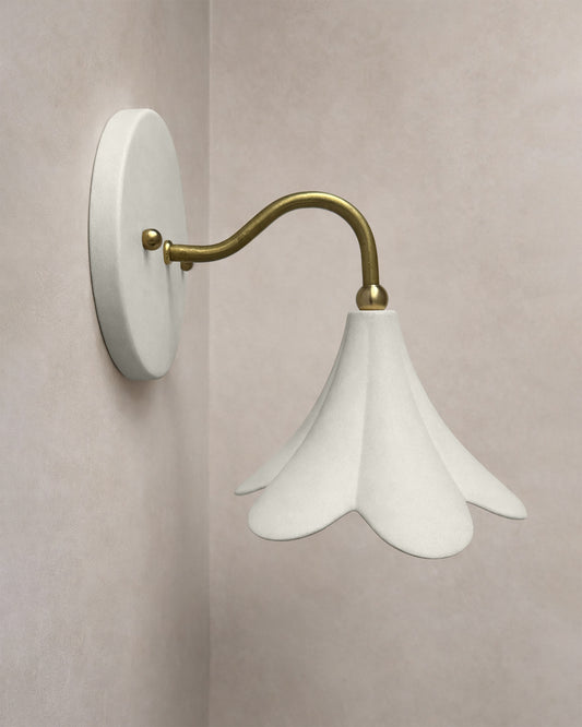Serafina Wall Sconce | Small Floral Light Fixture | Bone White