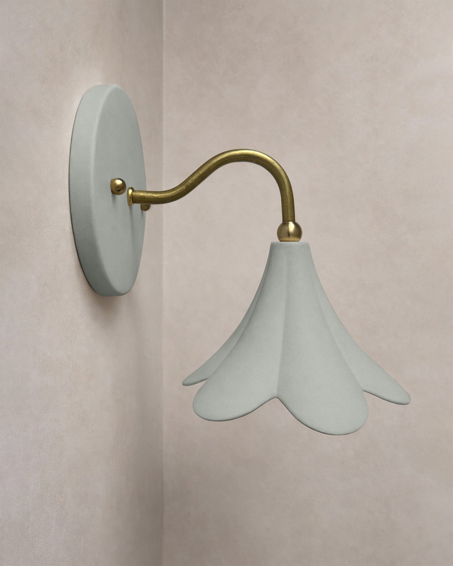 Serafina Wall Sconce | Small Floral Light Fixture | Fog Gray