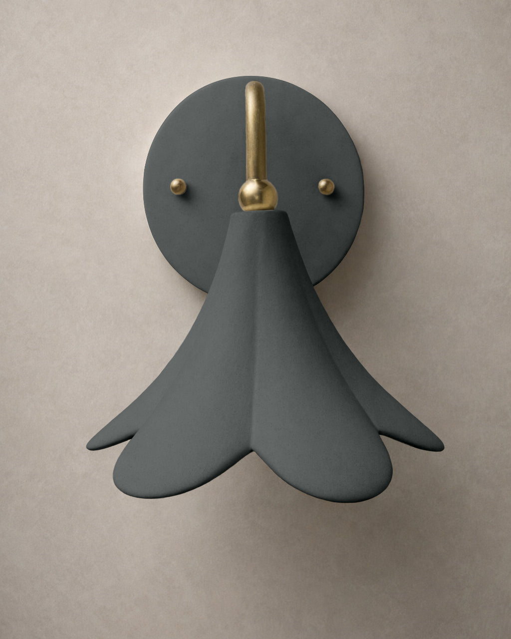 Serafina Wall Sconce | Small Floral Light Fixture | Shadow Charcoal Gray