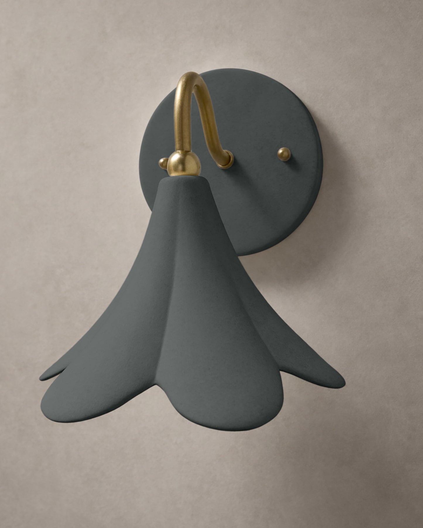 Serafina Wall Sconce | Small Floral Light Fixture | Shadow Charcoal Gray