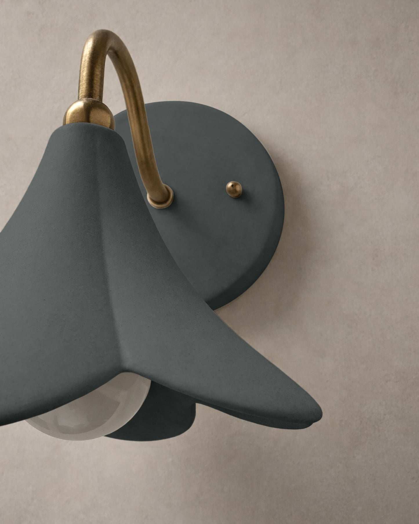Serafina Wall Sconce | Small Floral Light Fixture | Shadow Charcoal Gray