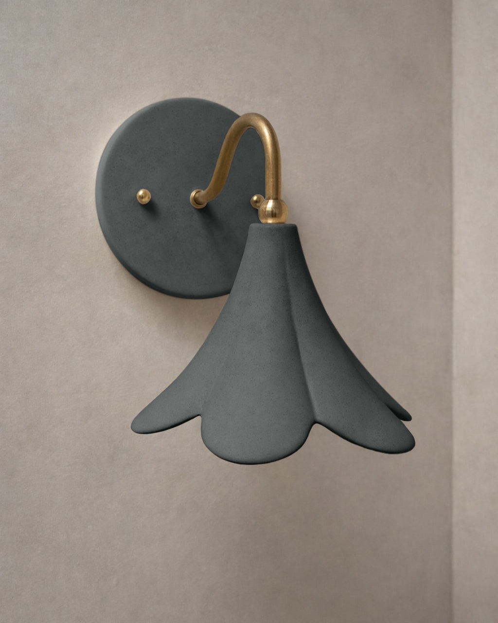 Serafina Wall Sconce | Small Floral Light Fixture | Shadow Charcoal Gray