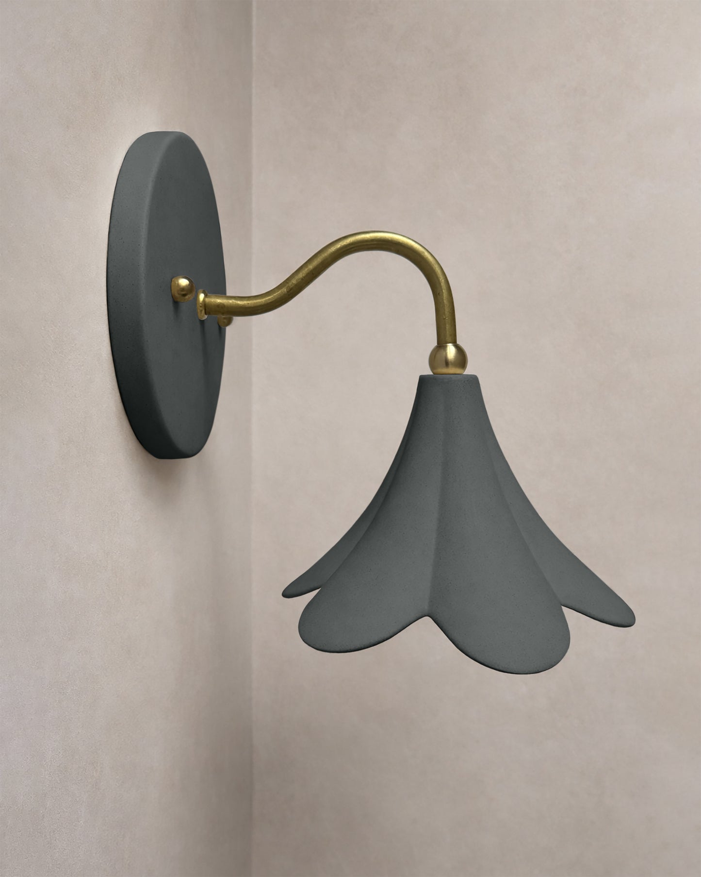 Serafina Wall Sconce | Small Floral Light Fixture | Shadow Charcoal Gray