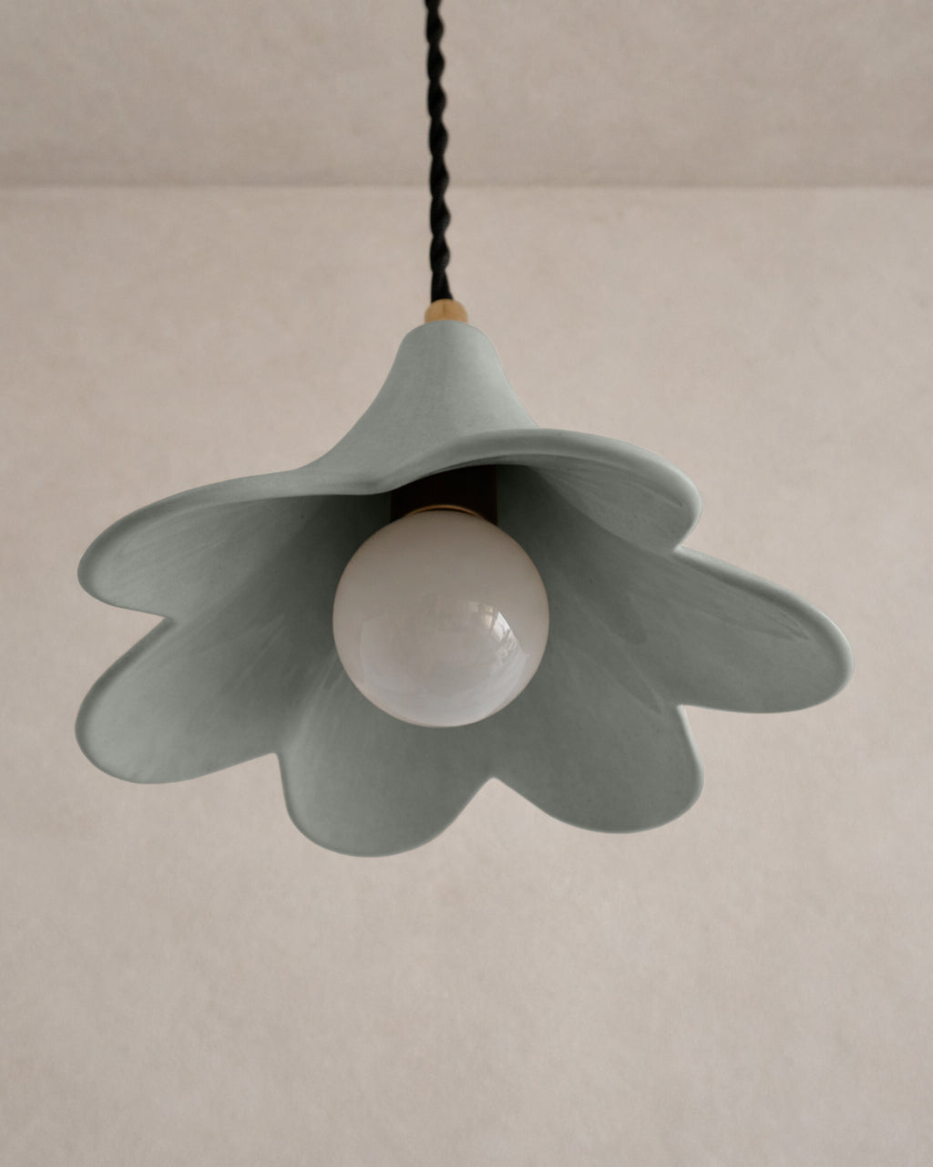 Serafina Pendant Light | Small Flower Hanging Fixture | Fog Gray