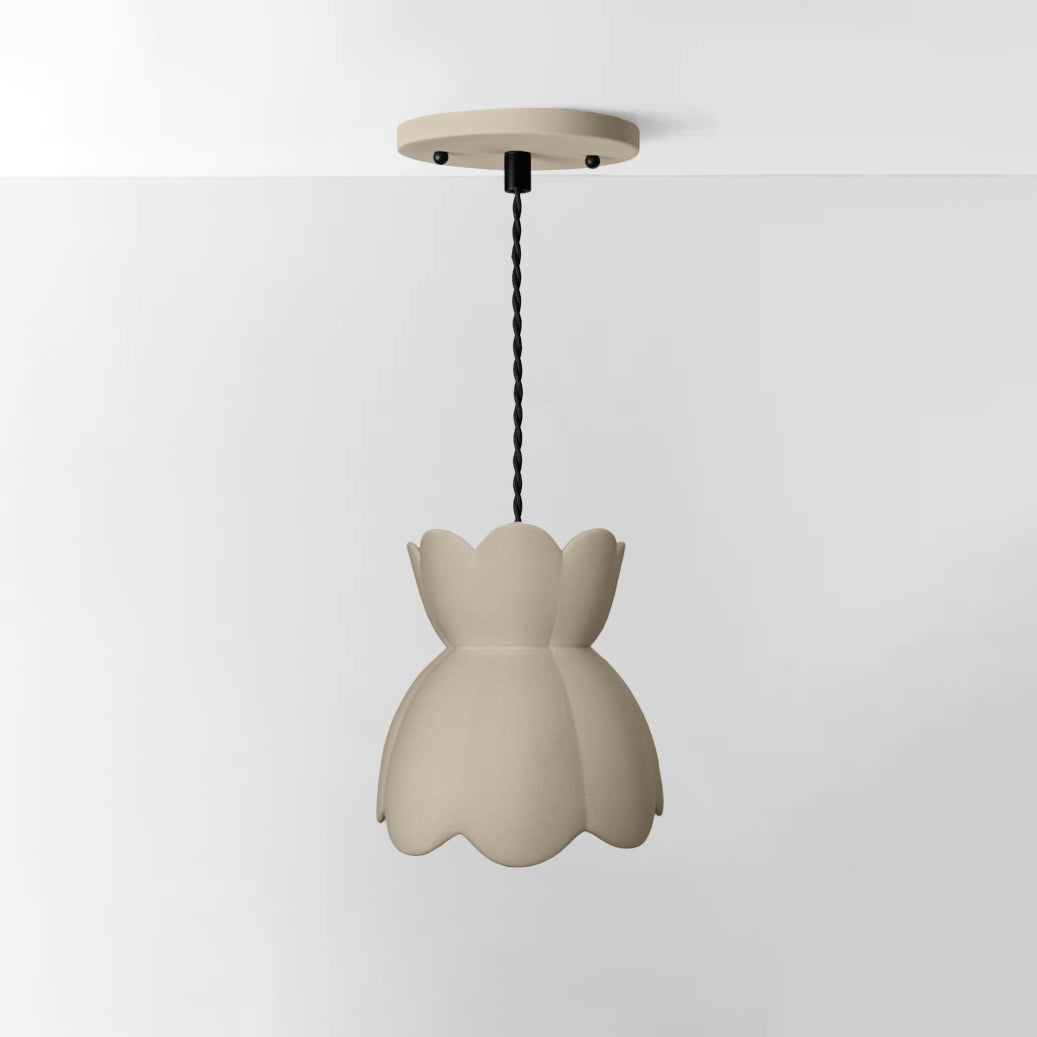 Vallea Pendant Light | Small Floral Hanging Fixture | Dune Natural