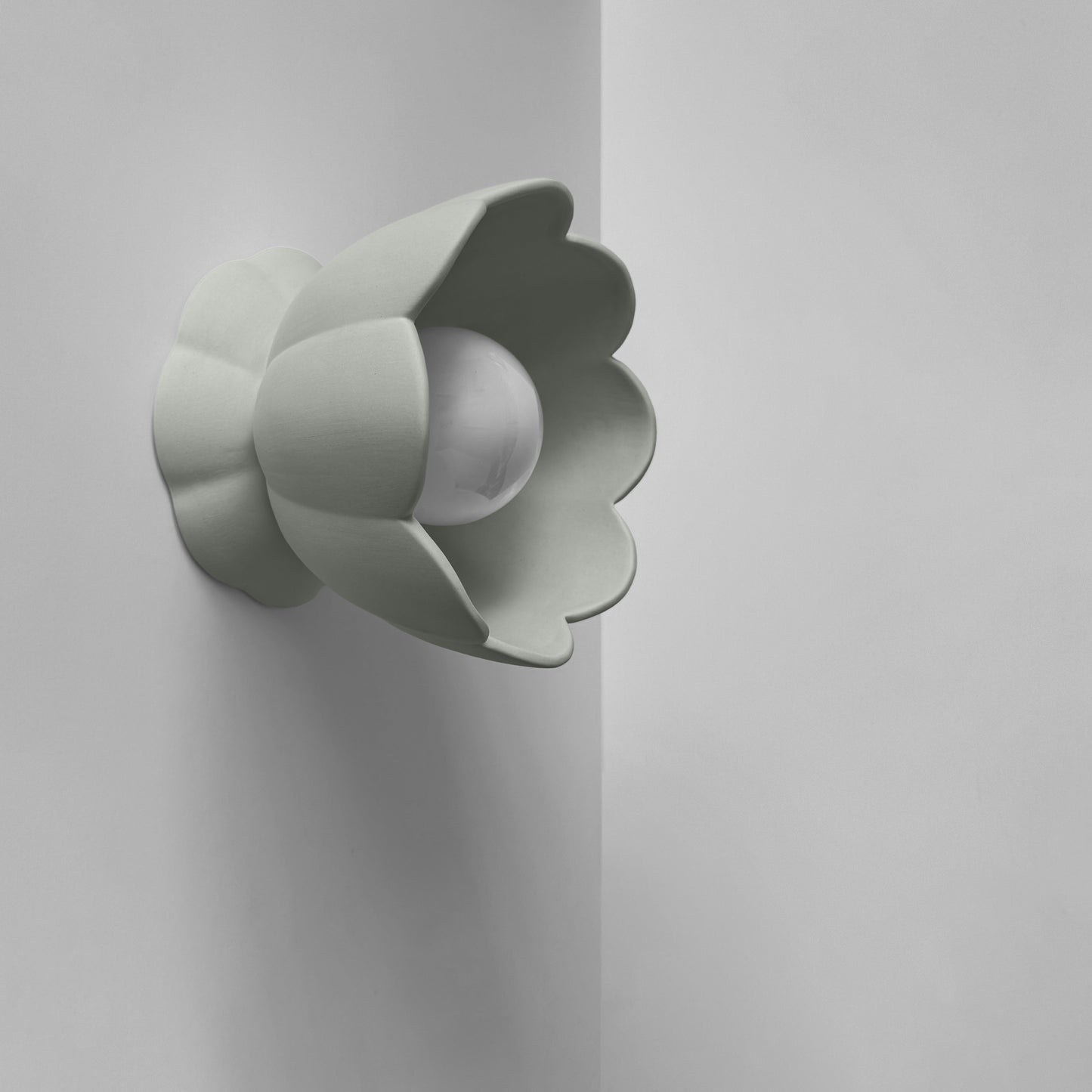 Vallea Wall Sconce | Small Floral Light Fixture | Fog Gray
