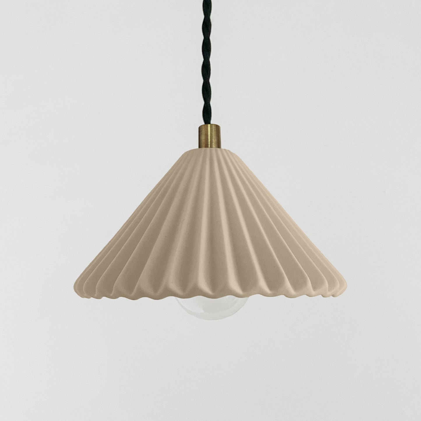 Picco Pendant Light | Small Pleated Hanging Fixture | Dune Natural