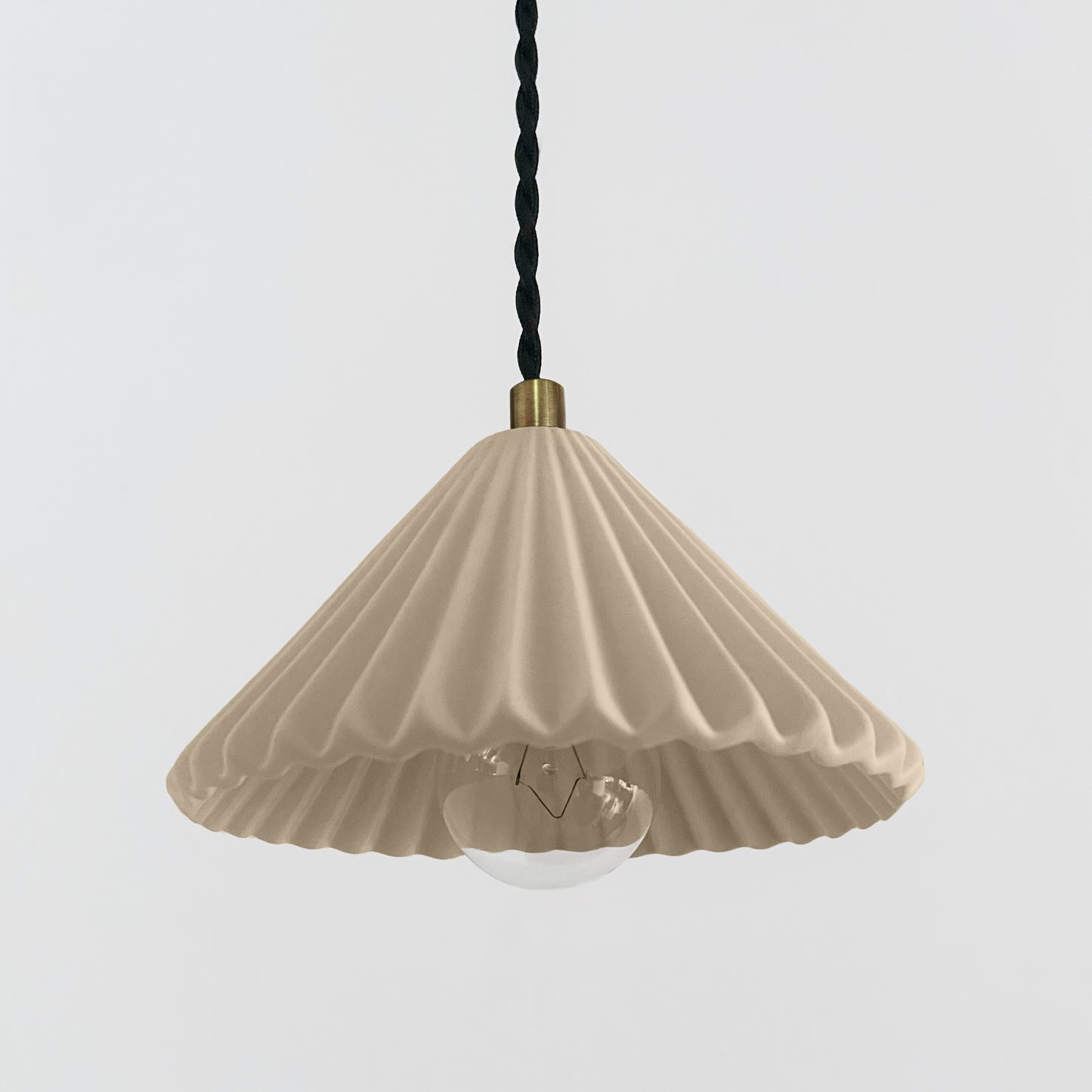 Picco Pendant Light | Small Pleated Hanging Fixture | Dune Natural