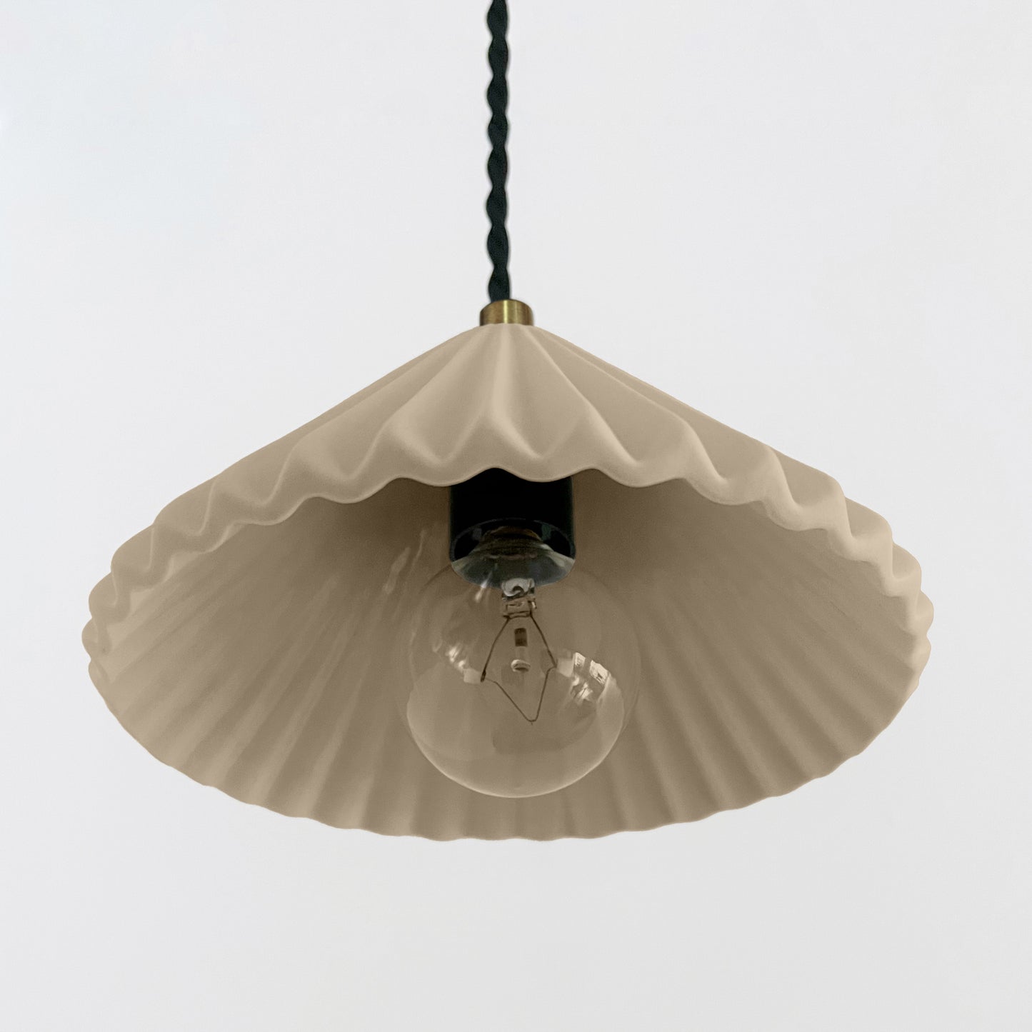Picco Pendant Light | Small Pleated Hanging Fixture | Dune Natural