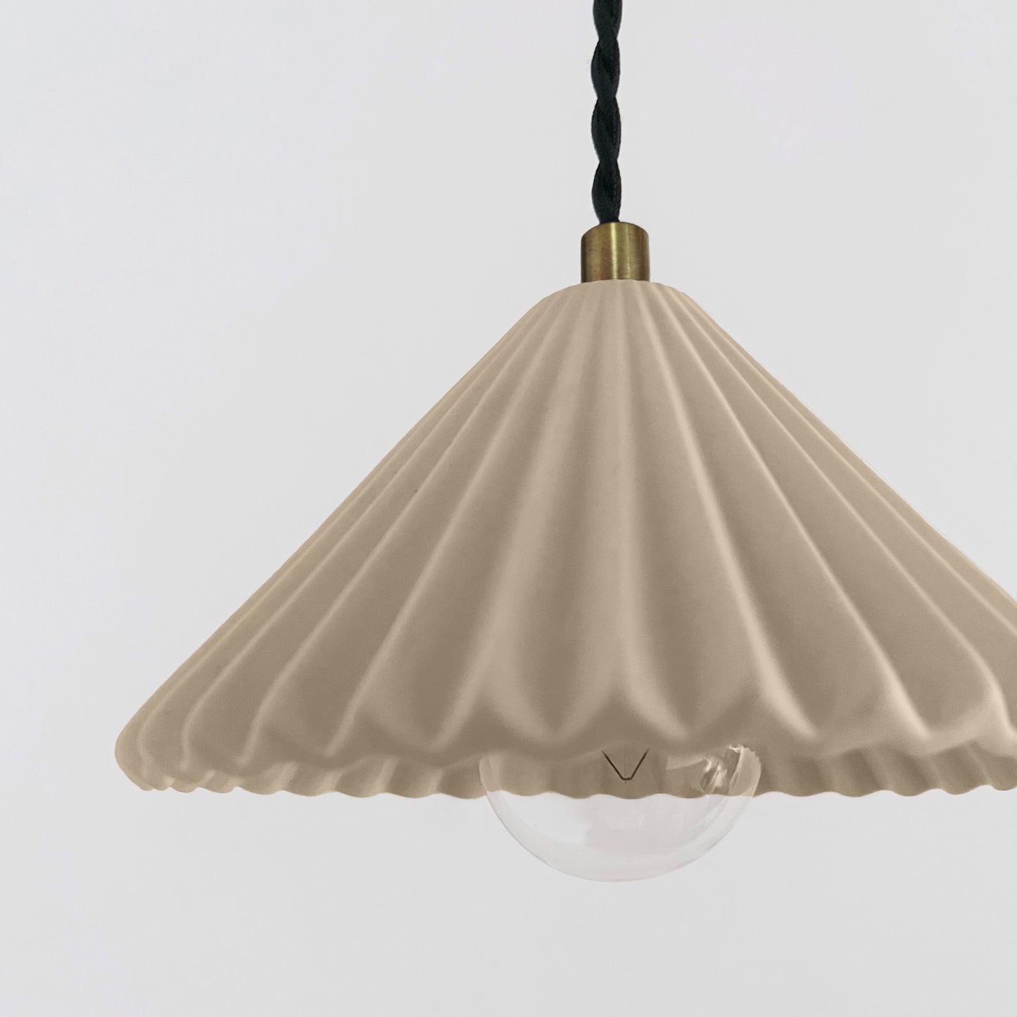 Picco Pendant Light | Small Pleated Hanging Fixture | Dune Natural