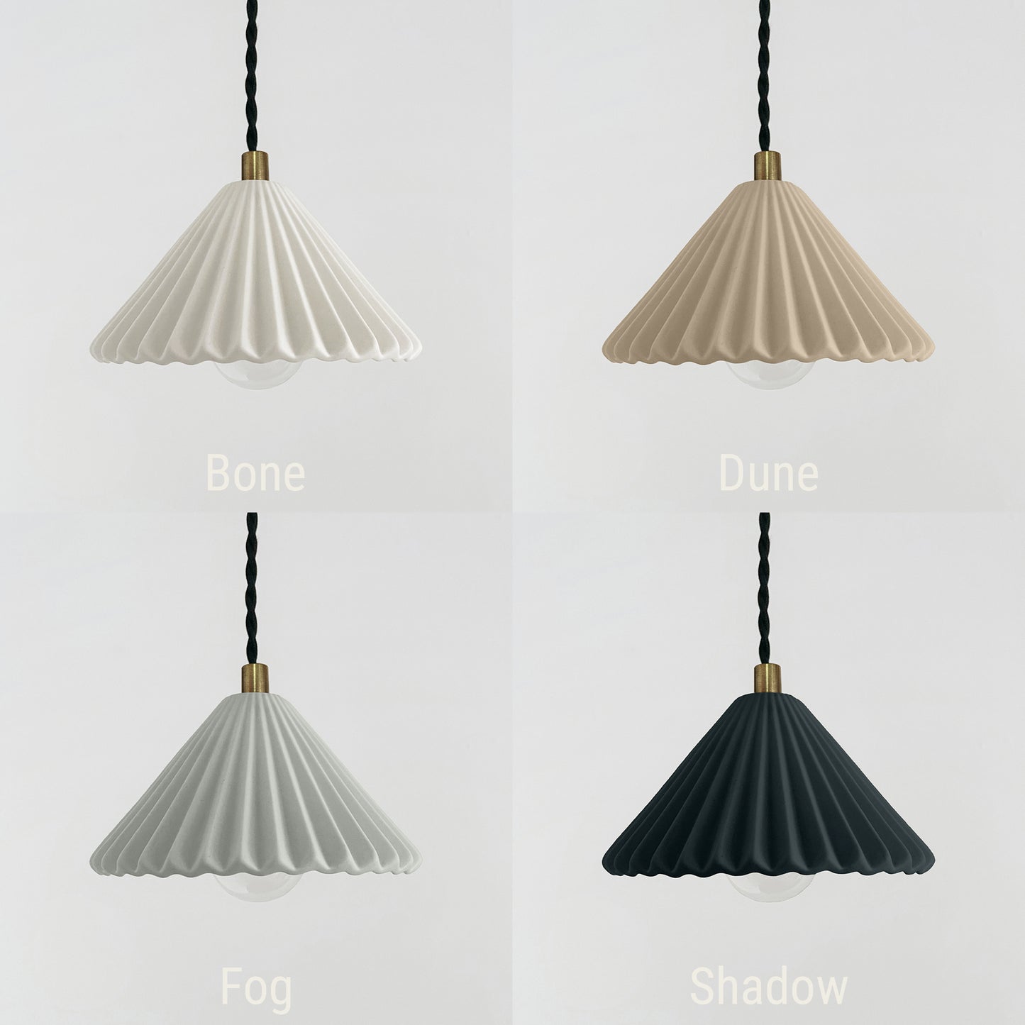 Picco Pendant Light | Small Pleated Hanging Fixture | Shadow Charcoal Gray
