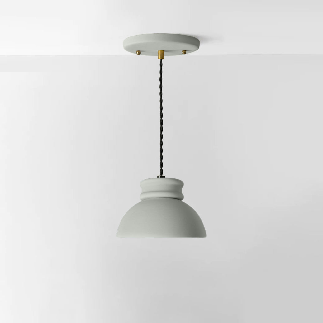 Pompeii Pendant Light | Small Dome Hanging Fixture | Fog Gray