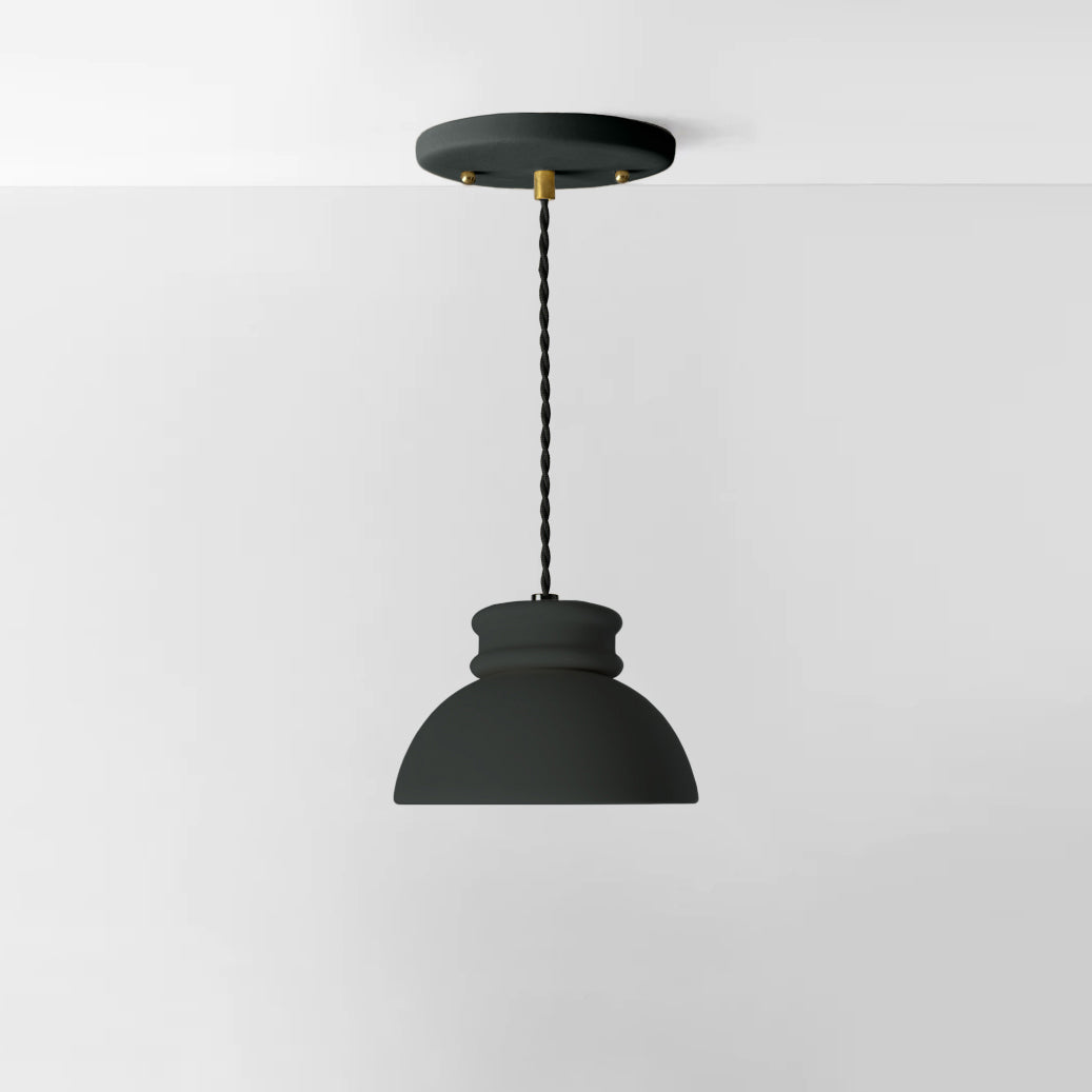 Pompeii Pendant Light | Small Dome Hanging Fixture | Shadow Charcoal Gray