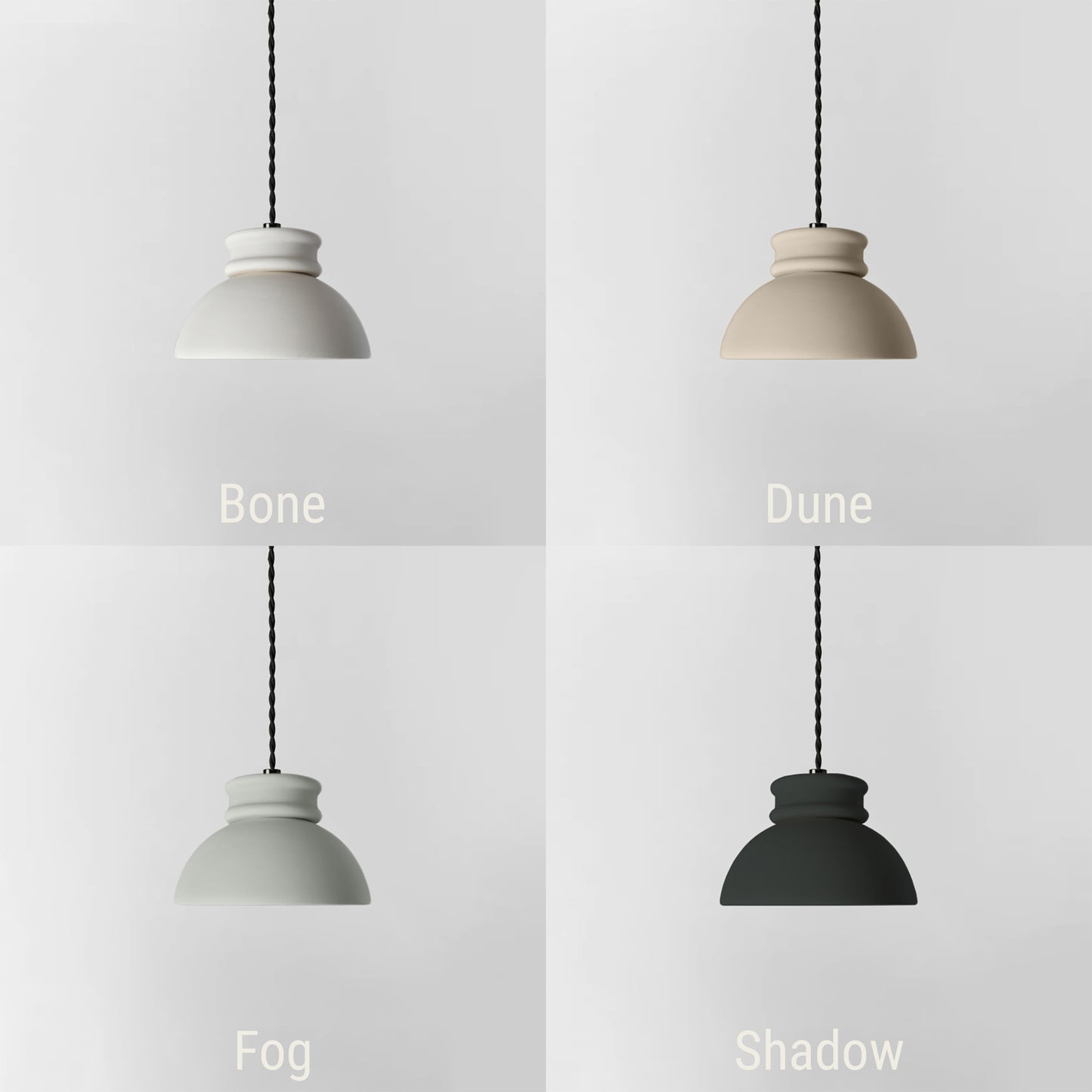 Pompeii Pendant Light | Small Dome Hanging Fixture | Shadow Charcoal Gray