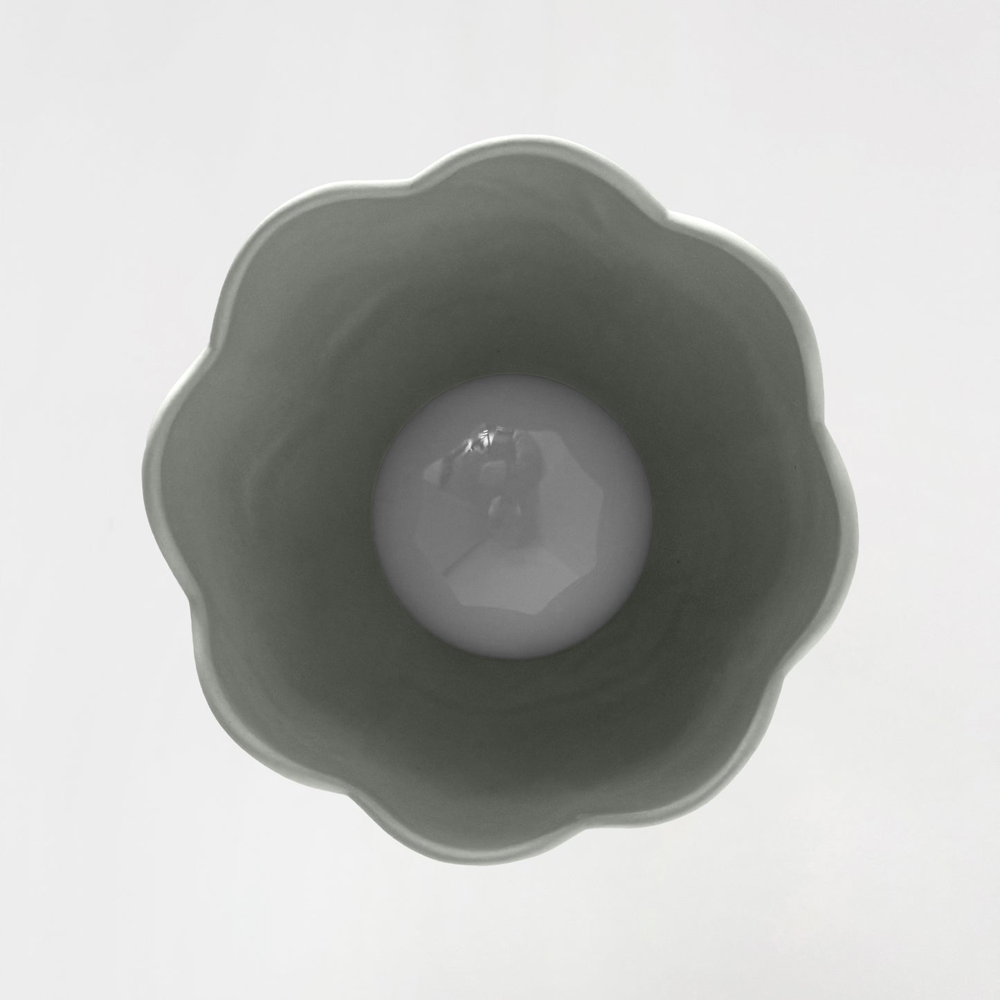 Vallea Pendant Light | Small Floral Hanging Fixture | Fog Gray