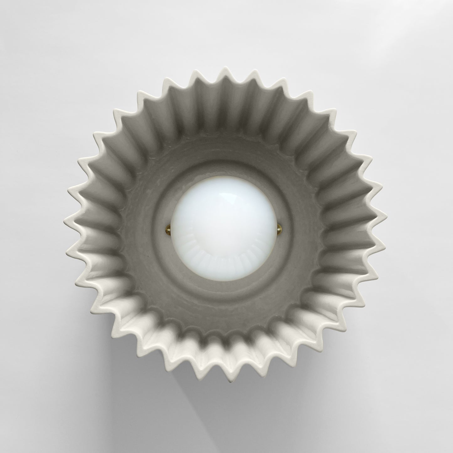 Syracuse Flush Mount Light | Large Pleated Ceiling Fixture | Bone White