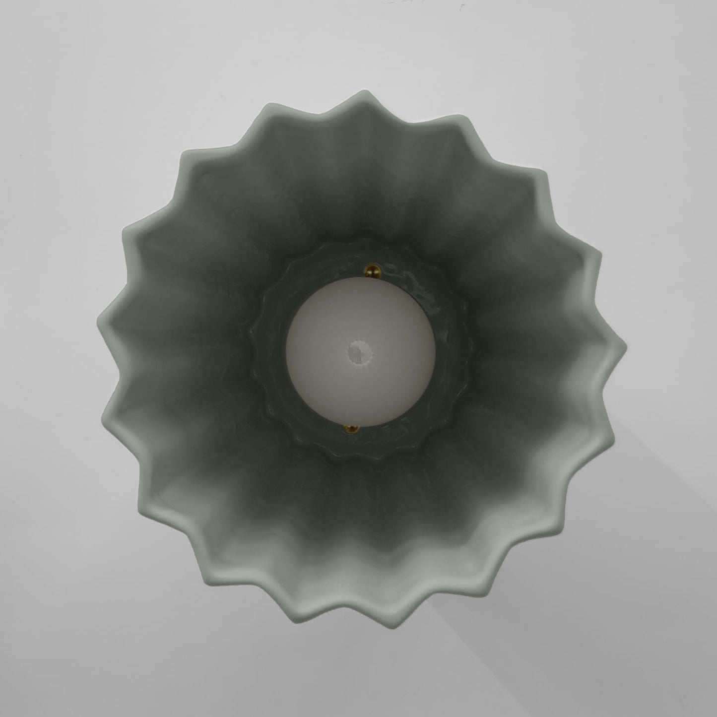 Syracuse Flush Mount Light | XL Pleated Ceiling Fixture | Fog Gray