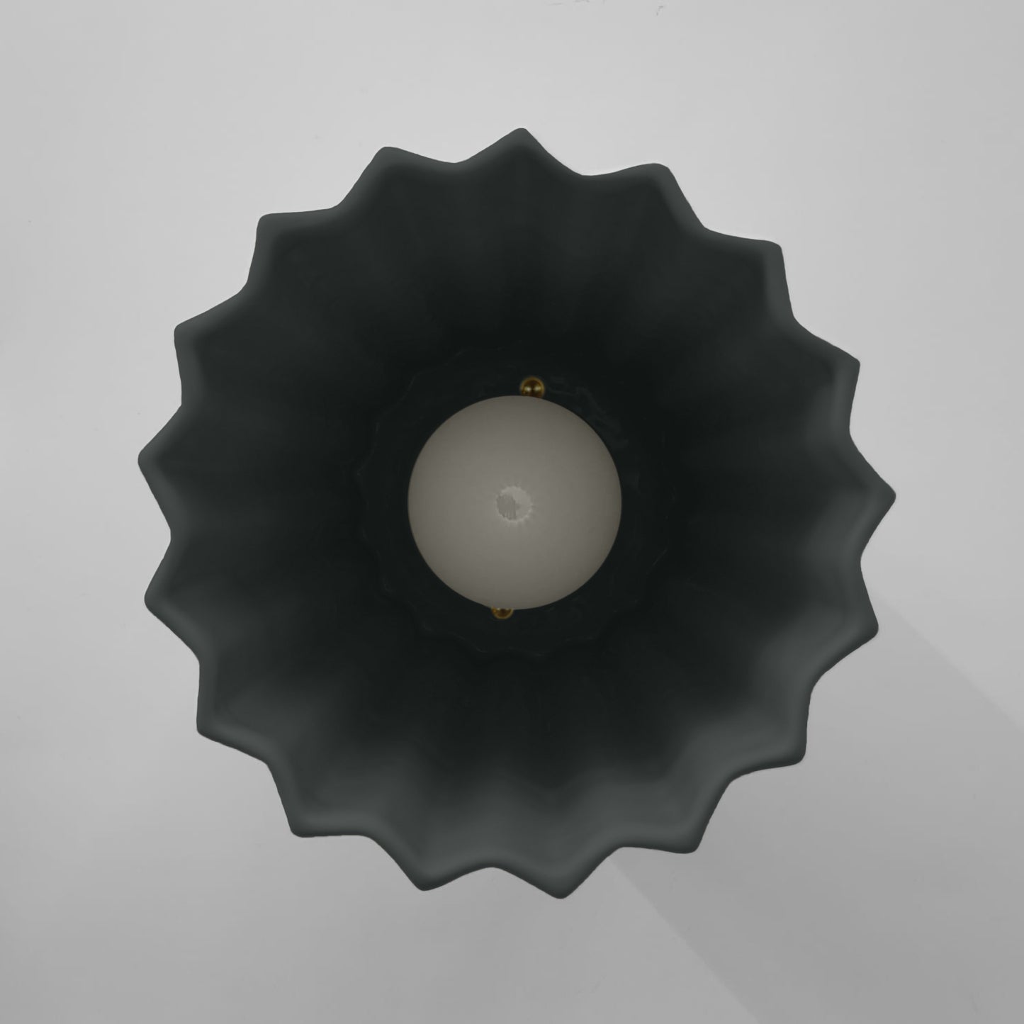 Syracuse Flush Mount Light | XL Pleated Ceiling Fixture | Shadow Charcoal Gray