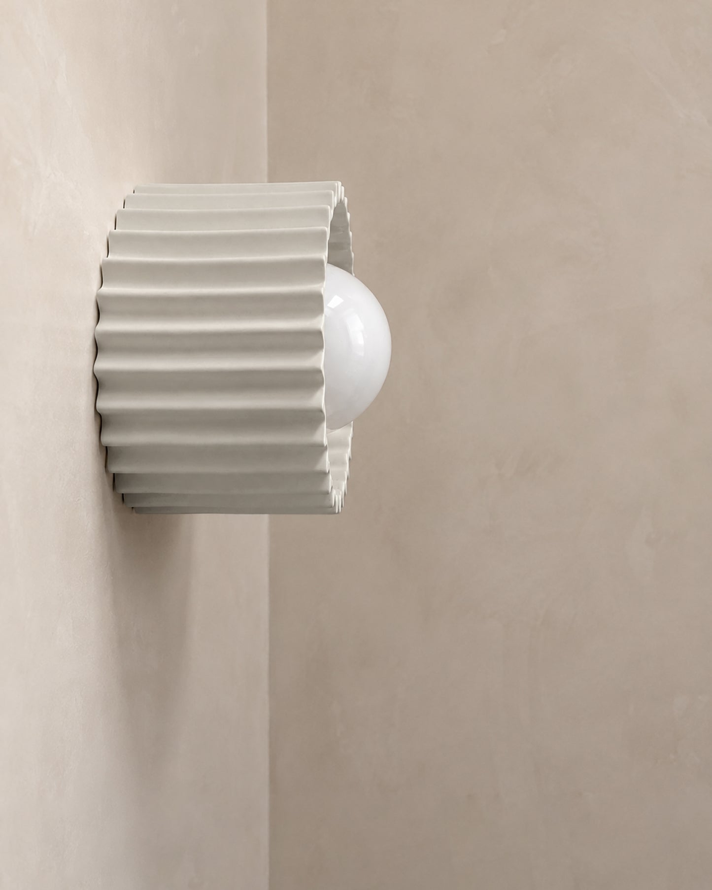 Syracuse Wall Sconce | Small Pleated Light Fixture | Bone White