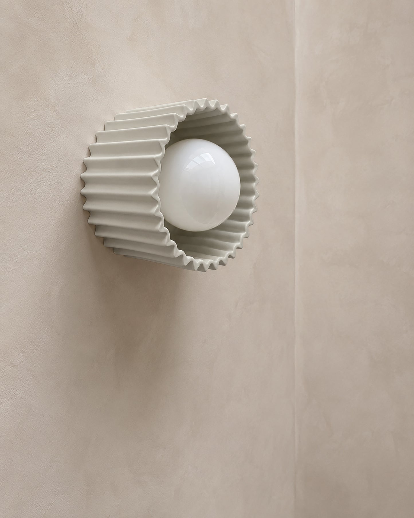 Syracuse Wall Sconce | Small Pleated Light Fixture | Bone White