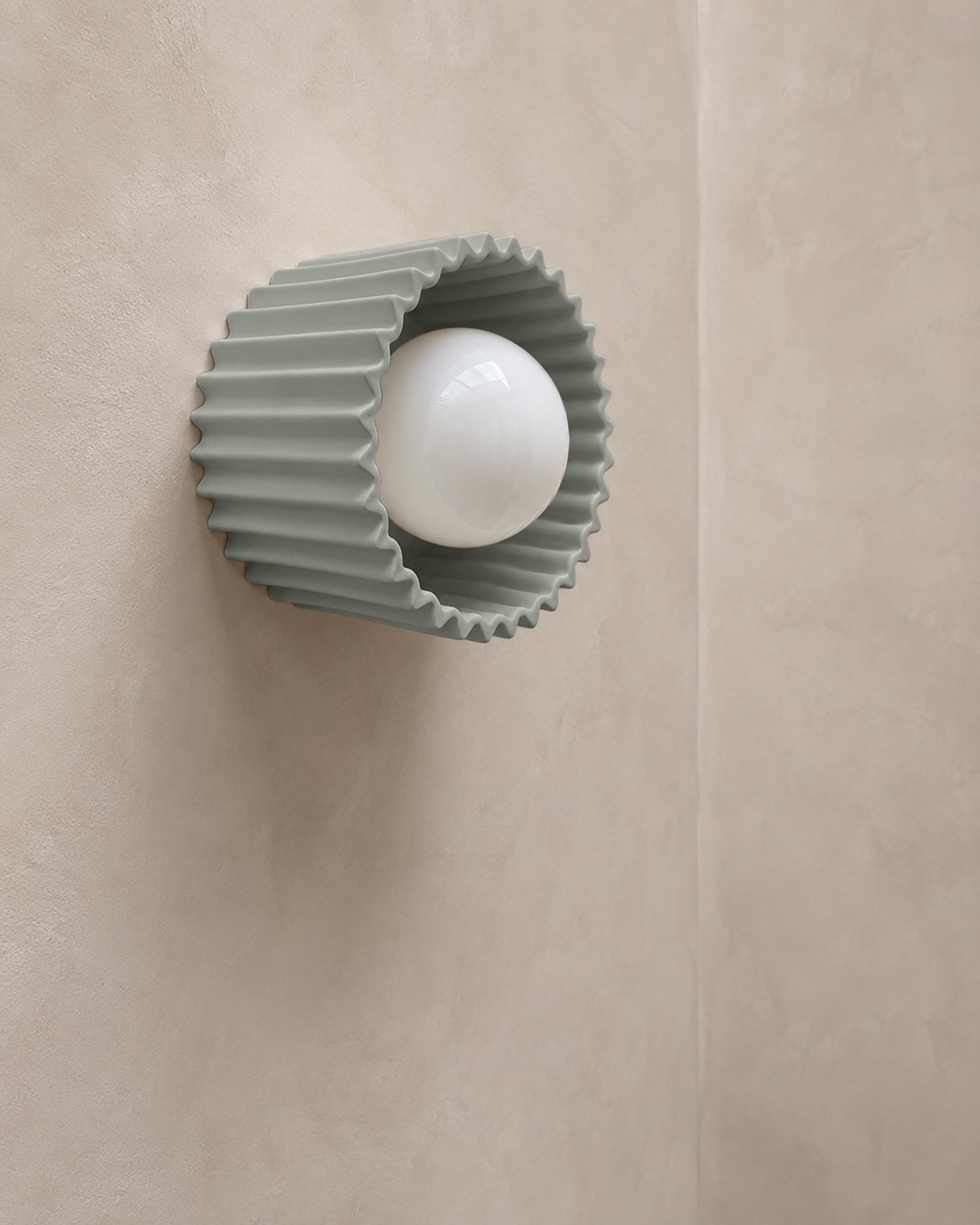 Syracuse Wall Sconce | Small Pleated Light Fixture | Fog Gray
