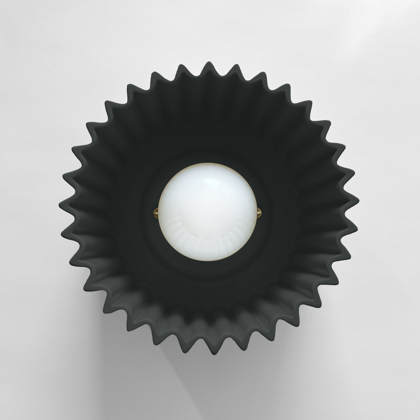 Syracuse Flush Mount Light | Large Pleated Ceiling Fixture | Shadow Charcoal Gray