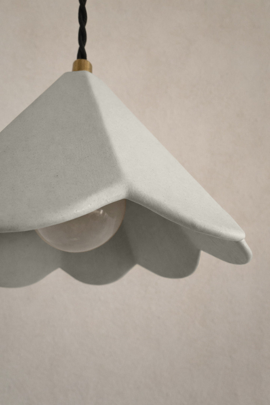 Torino Pendant Light | Small Deco Hanging Fixture | Bone White